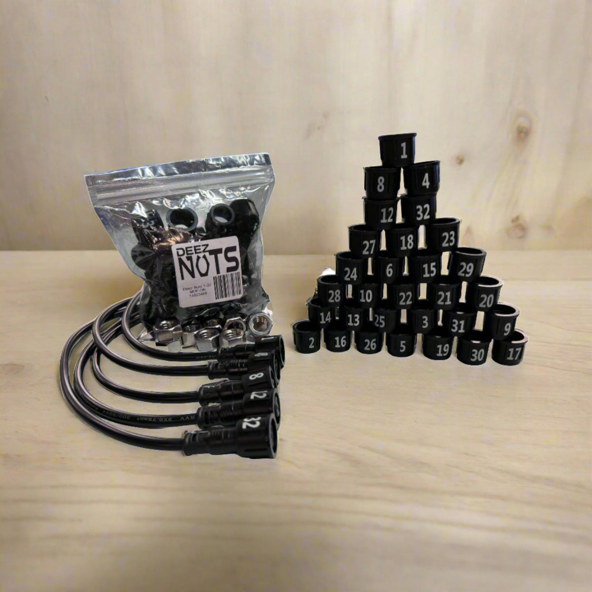 Deez Nuts Numbering Nuts 1-32 – Injection Molded, High Visibility