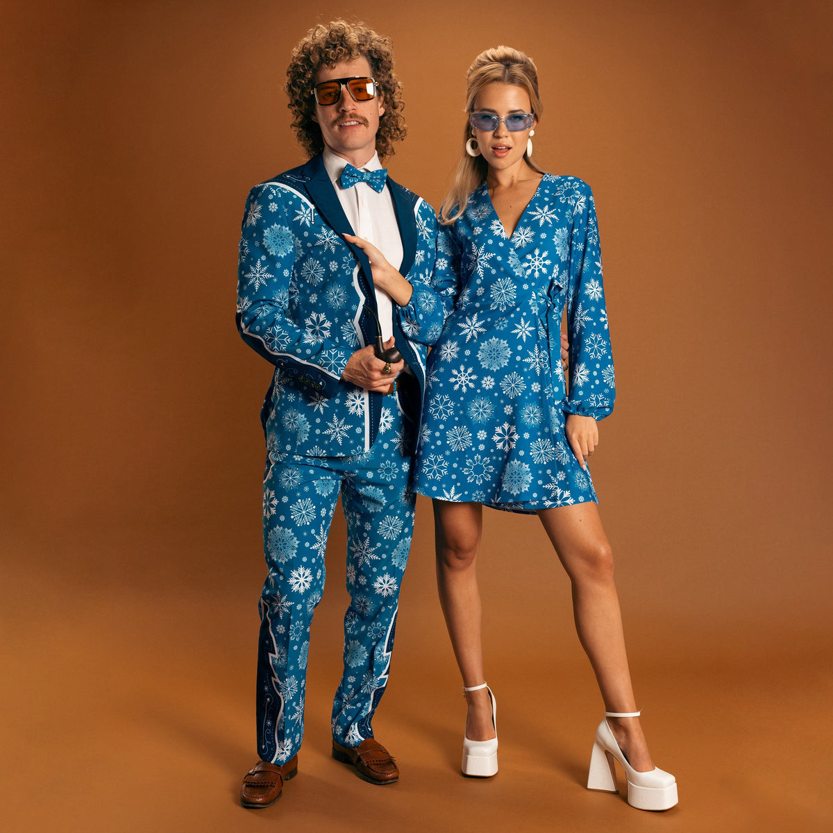 The Ice Never Melts | Blue Snowflake Christmas Suit | Size 38