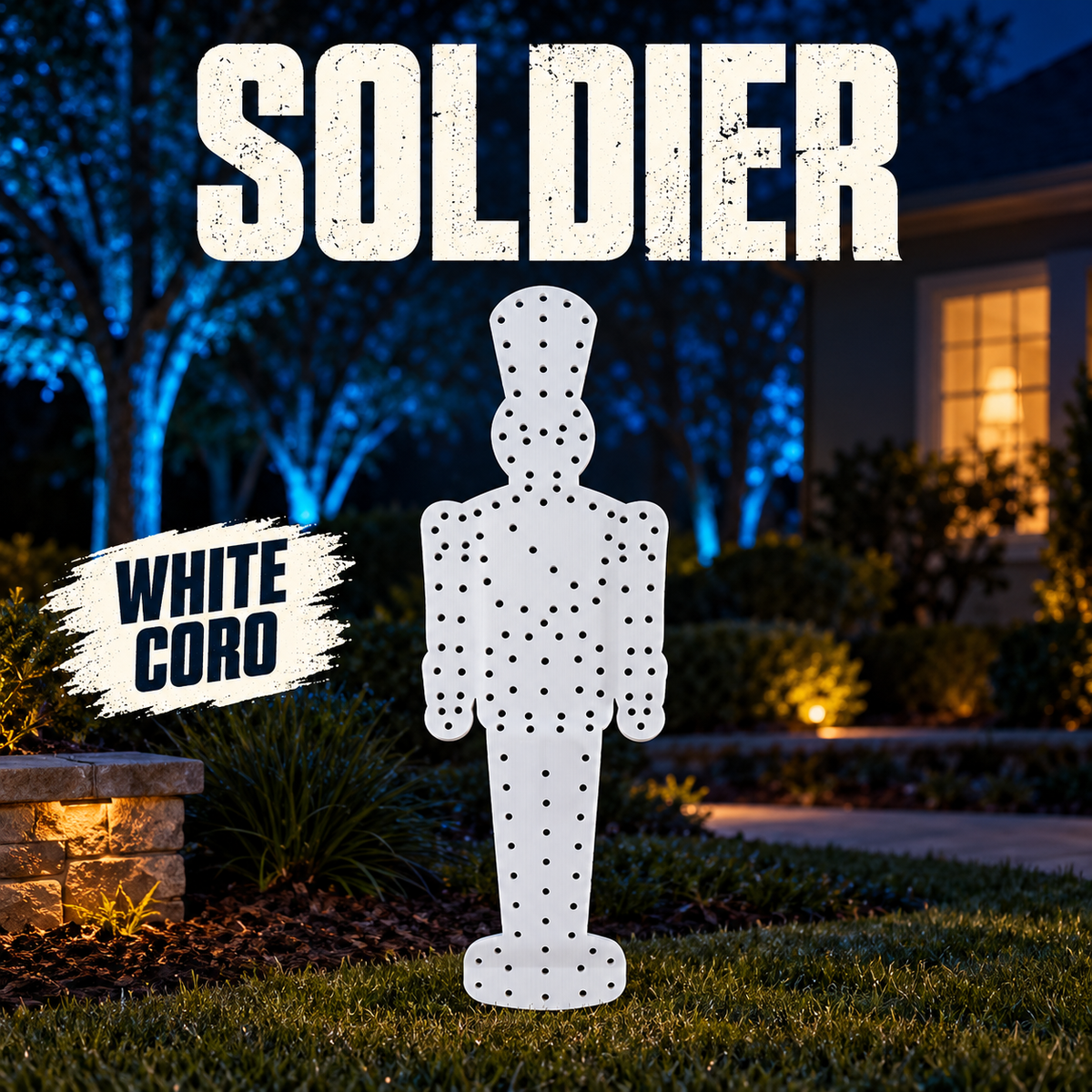 Boscoyo Soldier white coro prop with empty pixel mounting holes