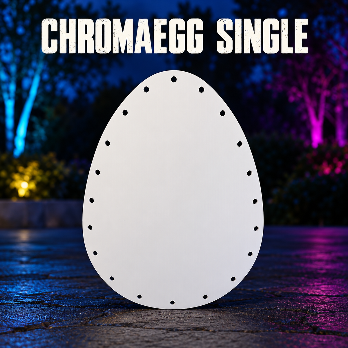 Boscoyo ChromaEgg Single white coro egg with one ring of 20 empty pixel mounting holes.