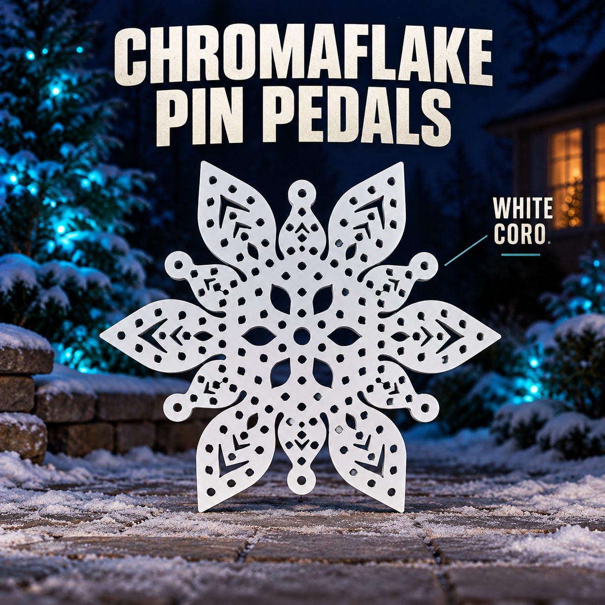 Boscoyo ChromaFlake24-inch Pin Pedals white coro prop