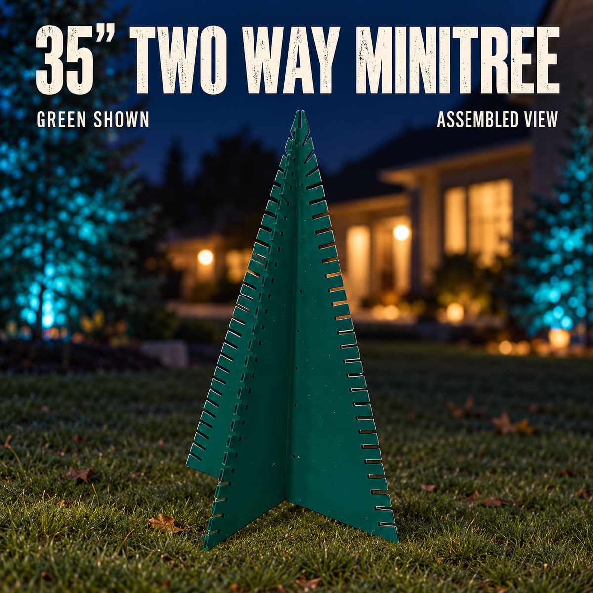 Boscoyo35-inch Two Way MiniTree shown assembled in green coro without pixels.