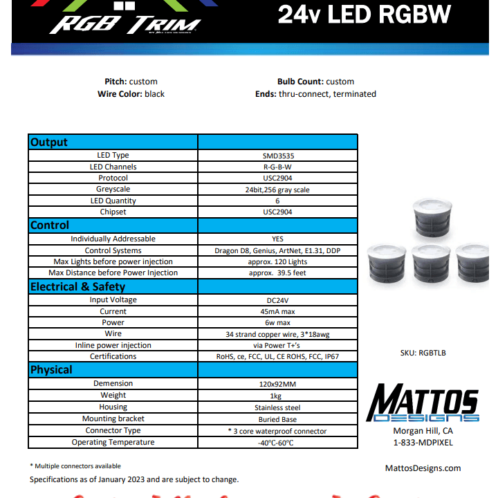 RGB Trim™ Landscape Buried Light - Mattos Designs LLC