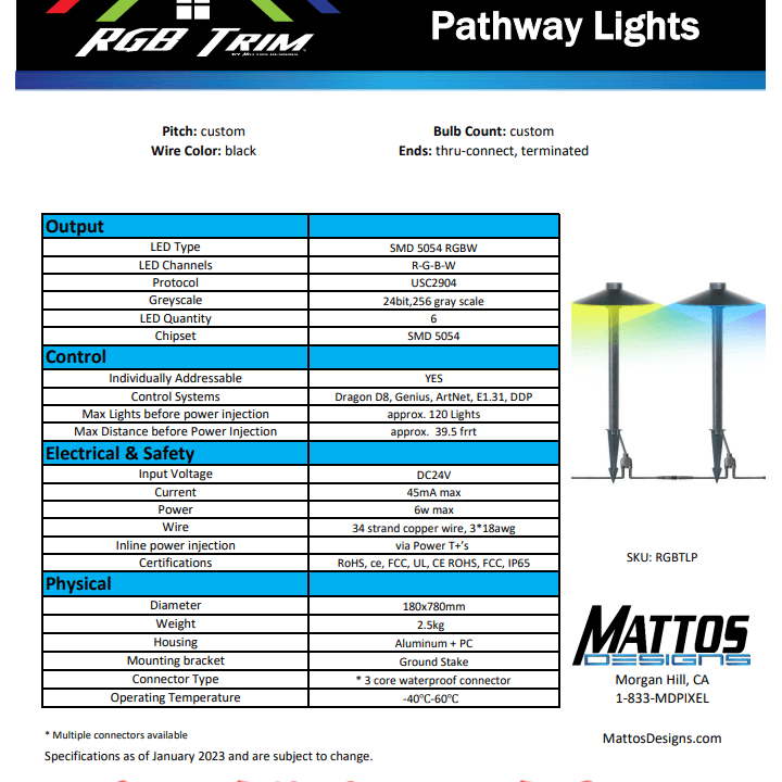 RGB Trim™ Landscape Pathway Lights - Mattos Designs LLC