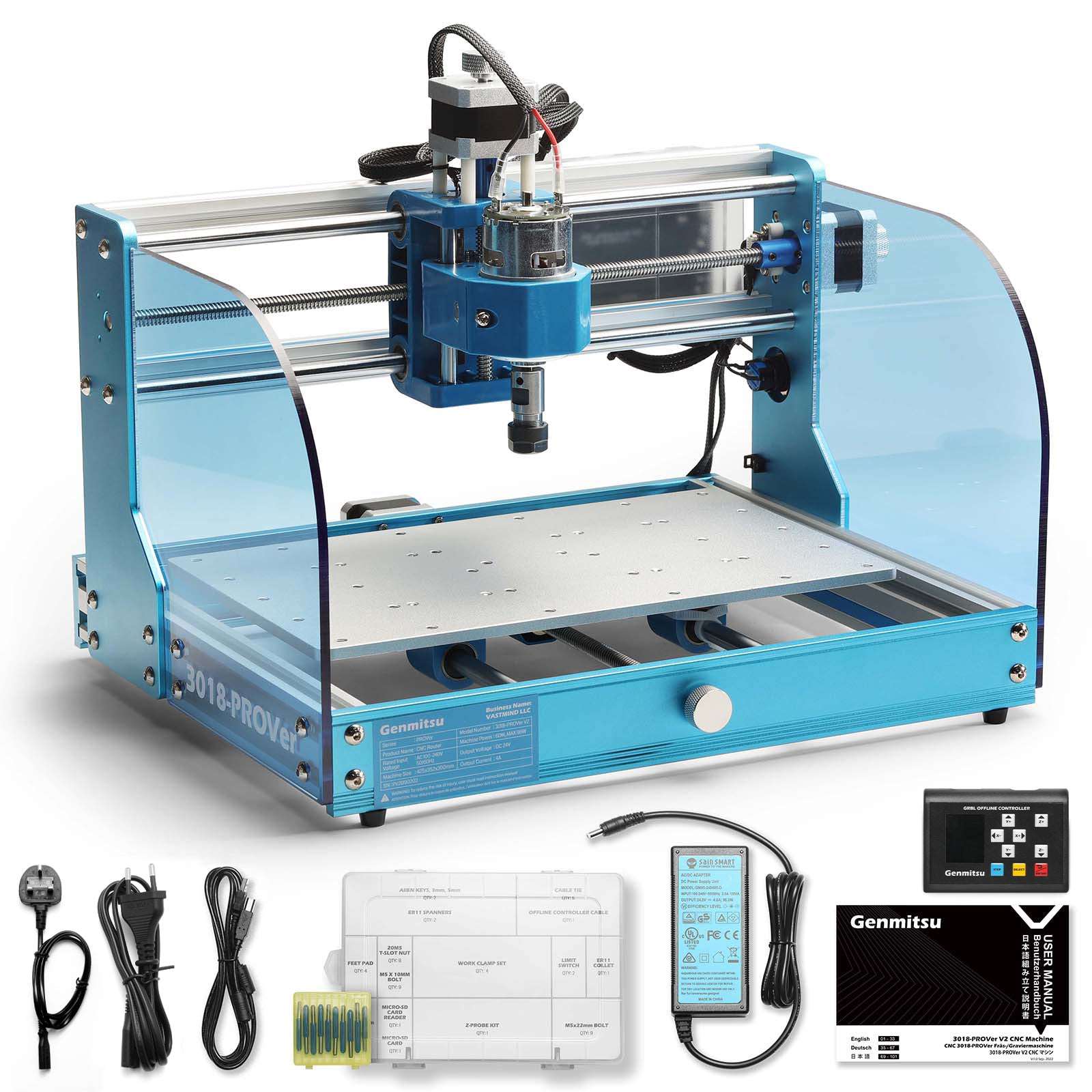 3018-PROVer V2 Desktop CNC Router Kit, Semi Assembled For Entry