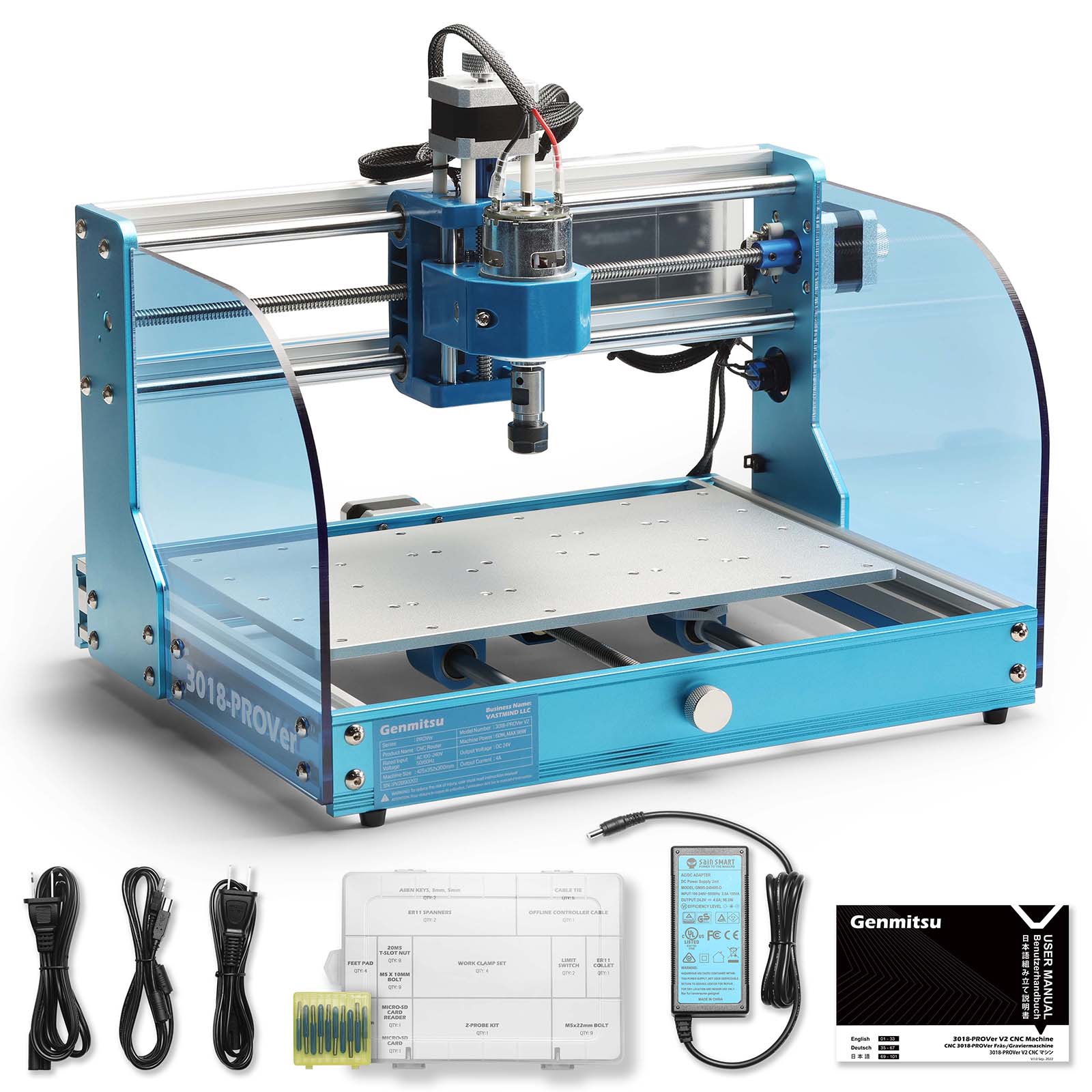 3018-PROVer V2 Desktop CNC Router Kit, Semi Assembled For Entry