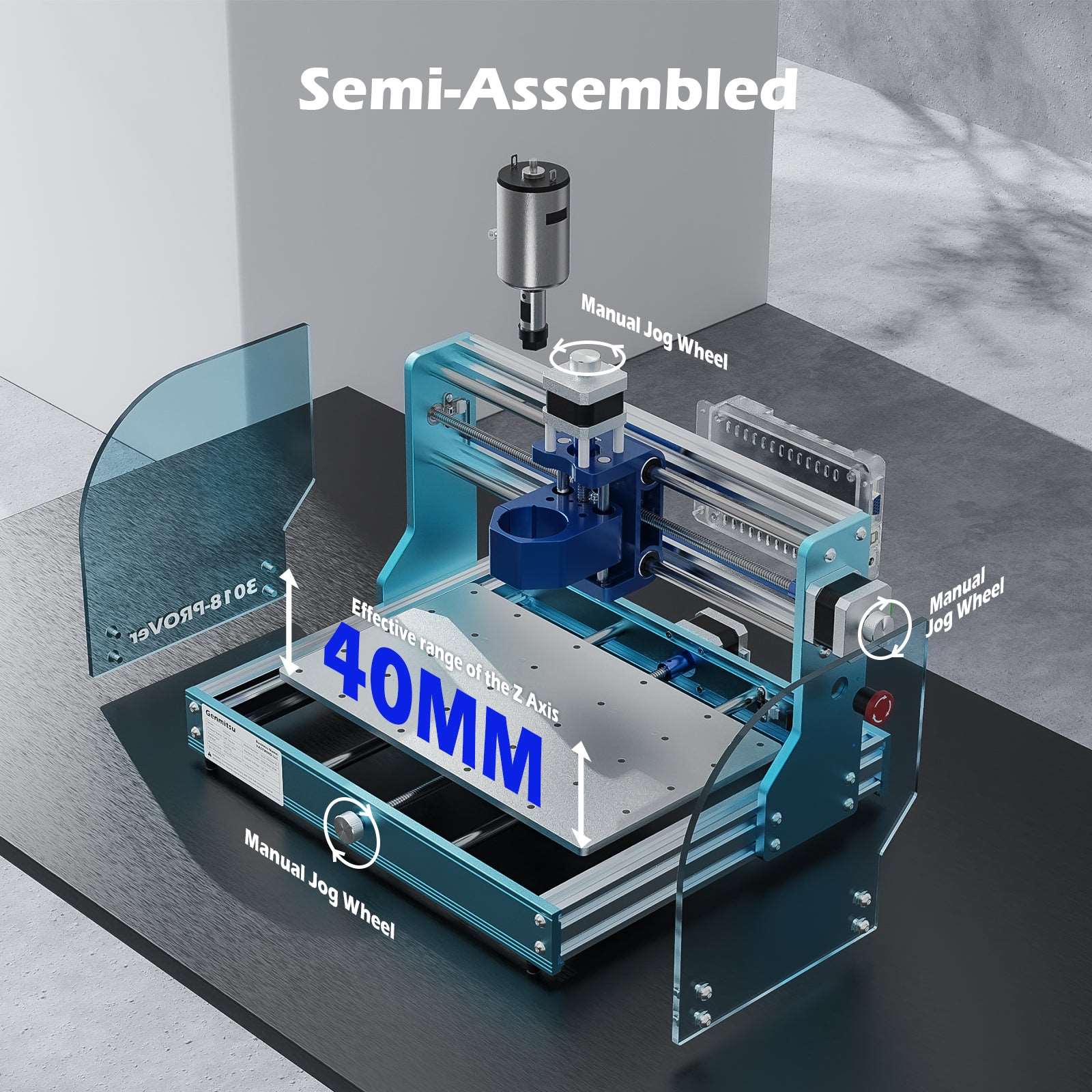 3018-PROVer V2 Desktop CNC Router Kit, Semi Assembled For Entry