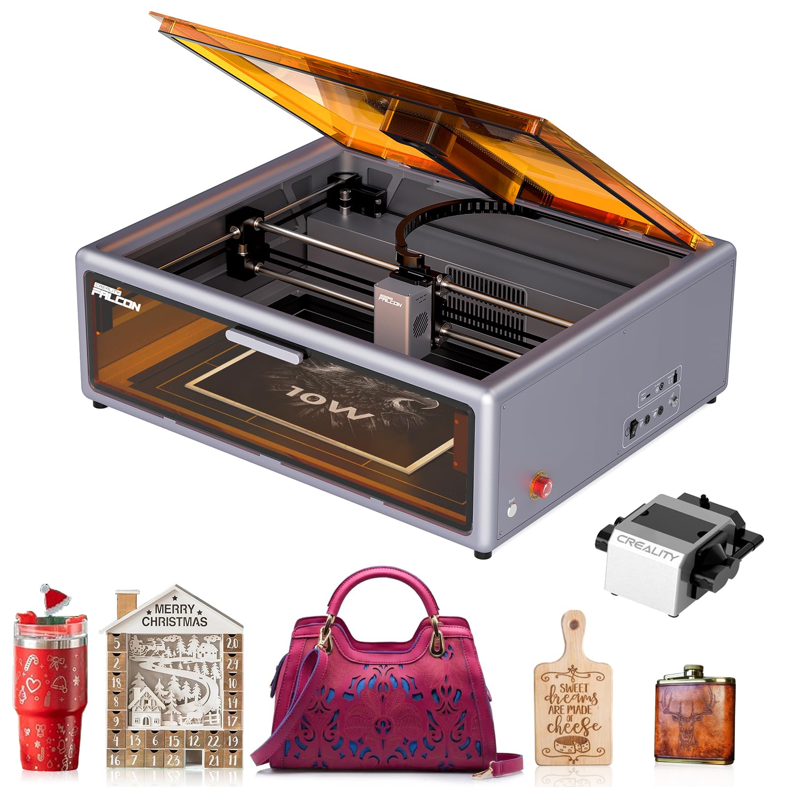 Creality Falcon A1 10W Laser Engraver, Enclosed Laser Cutter with