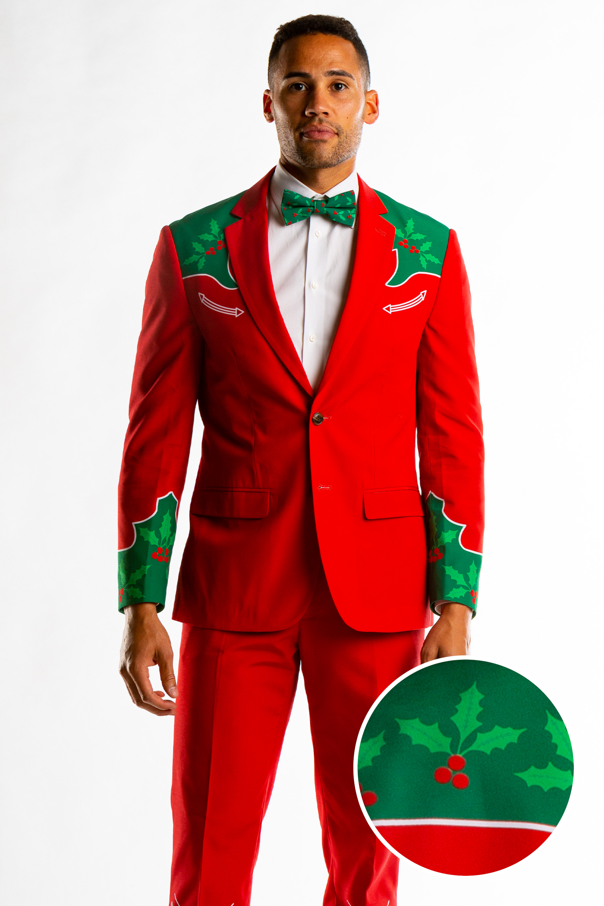 christmas dress suit Men's Furry Santa Blazer With Tie | Epic Suit Blazer & Tie | High Strength & Durable Material | Red
