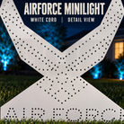 Boscoyo Airforce Minilight white coro emblem, close-up detail