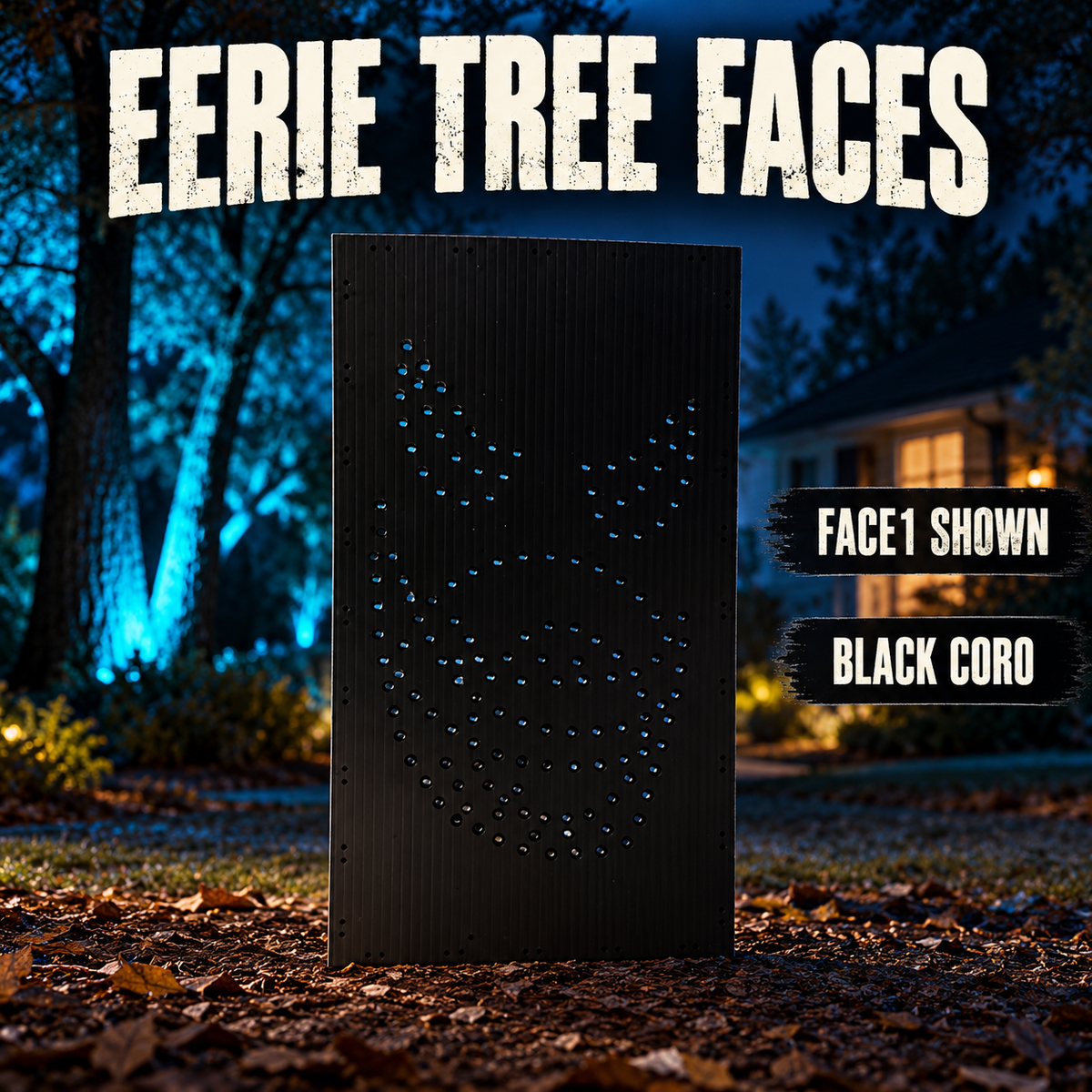 Boscoyo Eerie Tree Faces black coro, Face1 panel shown