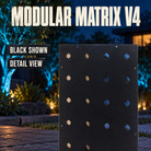 Boscoyo Modular Matrix Panels V4, black panel detail with four columns of empty pixel holes