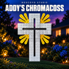 Addy's ChromaCross by Boscoyo Studio, bare unlit coro prop with its original pixel-hole layout.