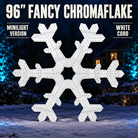 96″ FANCY CHROMAFLAKE by Boscoyo Studio, exact unlit coro product shown in a blue-lit evening yard