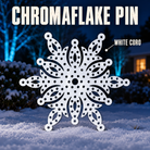 CHROMAFLAKE PIN by Boscoyo Studio, exact unlit coro product shown in a blue-lit evening yard