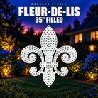Boscoyo Studio 35-inch Filled ChromaFleur-de-lis bare white coro panel with the filled pixel-hole pattern.