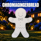Boscoyo Studio ChromaGingerbread bare white coro gingerbread-person panel with empty pixel holes.