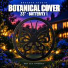 Boscoyo Studio 23-inch Botanical Series Butterfly 1 bare black silhouette cover; base kit sold separately.