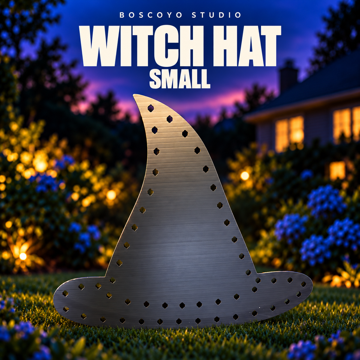 Boscoyo Studio small ChromaHat Witch bare black coro witch-hat panel with empty edge pixel holes.