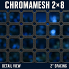 CHROMAMESH 2×8 by Boscoyo Studio, material detail showing empty mounting holes