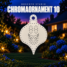 Boscoyo Studio ChromaOrnament 10 bare white coro singing ornament with original hanging loop and empty pixel holes.