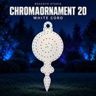 ChromaOrnament 20 by Boscoyo Studio, original unlit coro prop on a dark blue evening yard background.