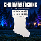 ChromaStocking by Boscoyo Studio, original unlit coro prop on a dark blue evening yard background.