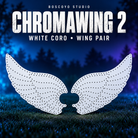 ChromaWing 2 by Boscoyo Studio, original unlit coro prop on a dark blue evening yard background.