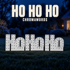 Boscoyo ChromaWords HO HO HO, three separate white unlit Ho coro pieces with mounting holes.