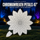 Boscoyo Studio ChromaWreath Petals 47-inch white coro with its separate backer, shown without pixels.