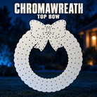 Boscoyo ChromaWreath Top Bow in white coro, unlit with the original pixel-hole pattern.