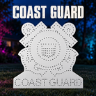 Boscoyo Coast Guard unlit white coro emblem with original crossed-anchor silhouette, center shield, lettering and empty pixel holes.