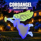 CoroAngel lighted display example with original green, blue and white pixels