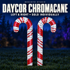 DayCor ChromaCane by Boscoyo Studio, red and white printed left and right candy-cane options shown unlit and sold individually.