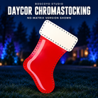 DayCor ChromaStocking by Boscoyo Studio, red and white printed stocking with the original pale curved highlight; no-matrix version shown unlit.