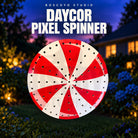 Boscoyo Studio DayCor Pixel Spinner bare coro prop with its original red and white printed swirl and empty pixel mounting holes.