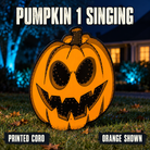 PUMPKIN 1 SINGING by Boscoyo Studio, exact unlit coro product shown in a blue-lit evening yard