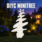 Boscoyo Studio DIYC MiniTree bare white coro prop with its original ribbon-shaped tree, star and mounting holes.