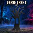 Boscoyo Eerie Tree 1 Left, black bare coro with its original gnarled branch silhouette and empty pixel holes.