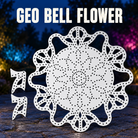 Boscoyo Geo Bell Flower white bare coro prop with its two original separate backer pieces and empty pixel holes.