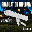 GRADUATION DIPLOMA by Boscoyo Studio, exact product shown in a blue-lit evening yard