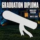 GRADUATION DIPLOMA by Boscoyo Studio, exact product shown in a blue-lit evening yard
