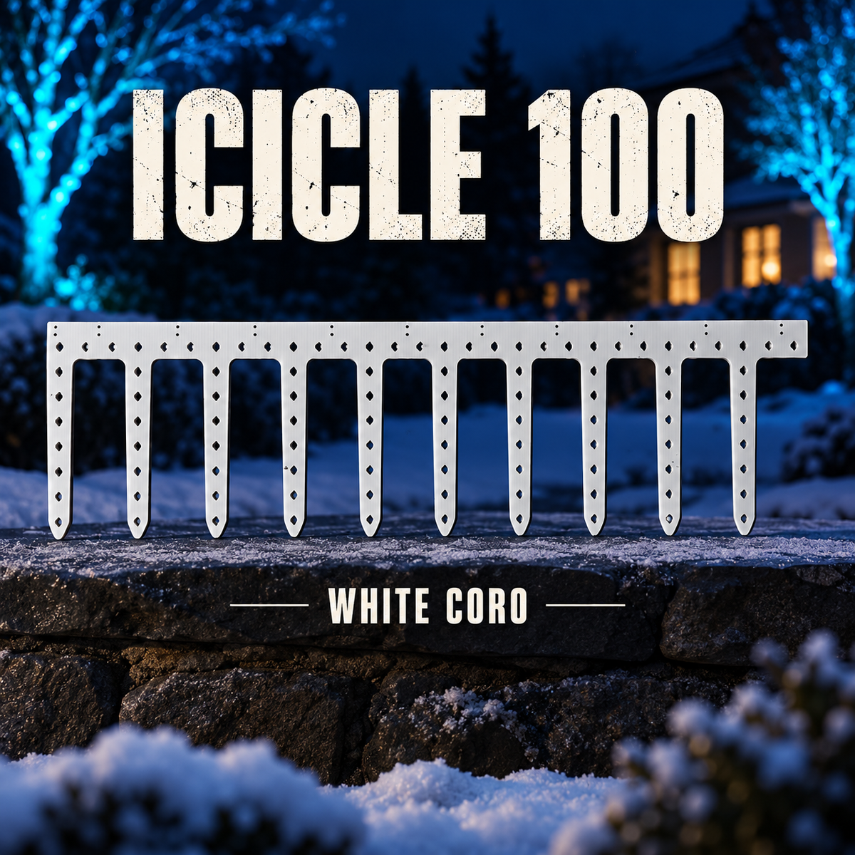 ICICLE 100 by Boscoyo Studio, exact product shown in a blue-lit evening yard
