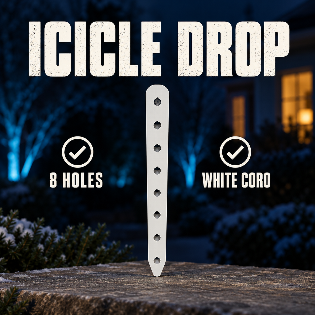 Boscoyo Icicle Drop white coro with eight empty light holes