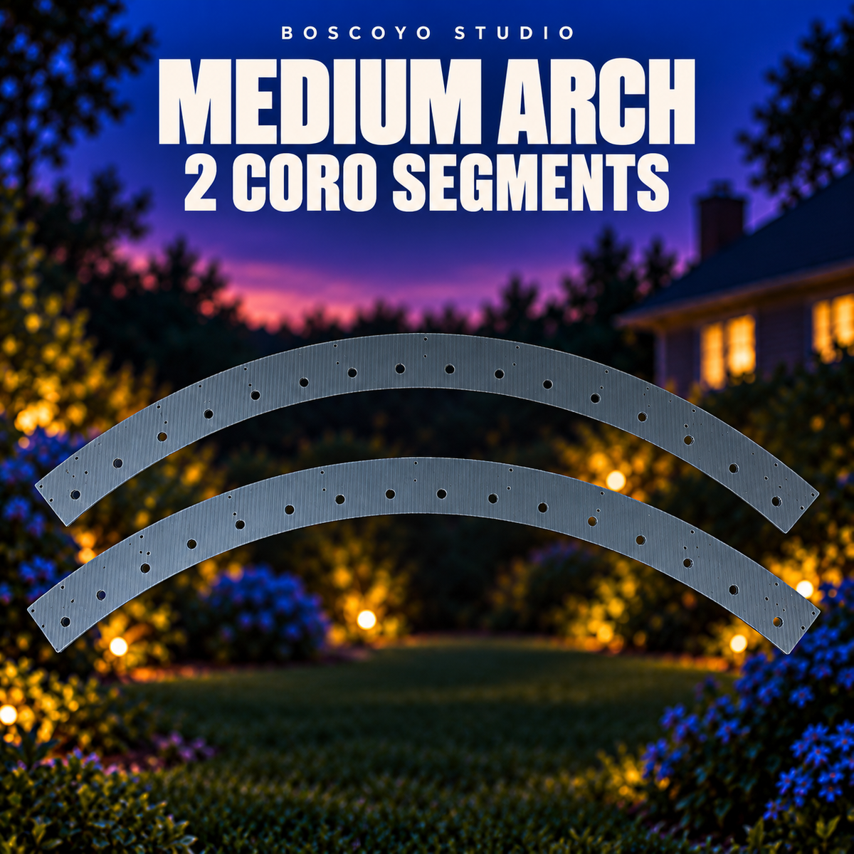 Medium Arch two dark coro segments with 16 original pixel holes per segment, unassembled and unlit.