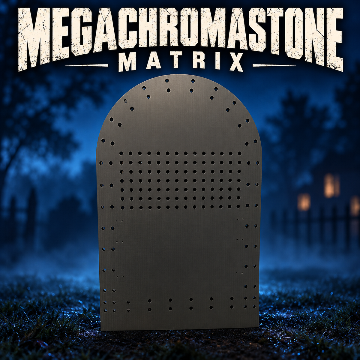 Boscoyo MegaChromaStone Matrix, bare dark coro tombstone with a 7-by-14 hole matrix and original border holes.