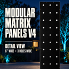 Boscoyo Modular Matrix Panels V4 black material detail, 6 inches wide and three holes across
