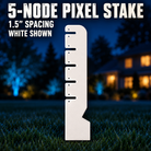 Peace Family five-node white pixel stake with 1.5-inch spacing, shown without pixels or a ground spike.