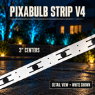 Boscoyo PixaBulb mounting strip V4, white detail showing push-through openings and3-inch spacing