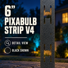Boscoyo PixaBulb strip V4 with 6-inch spacing, black mounting-strip detail